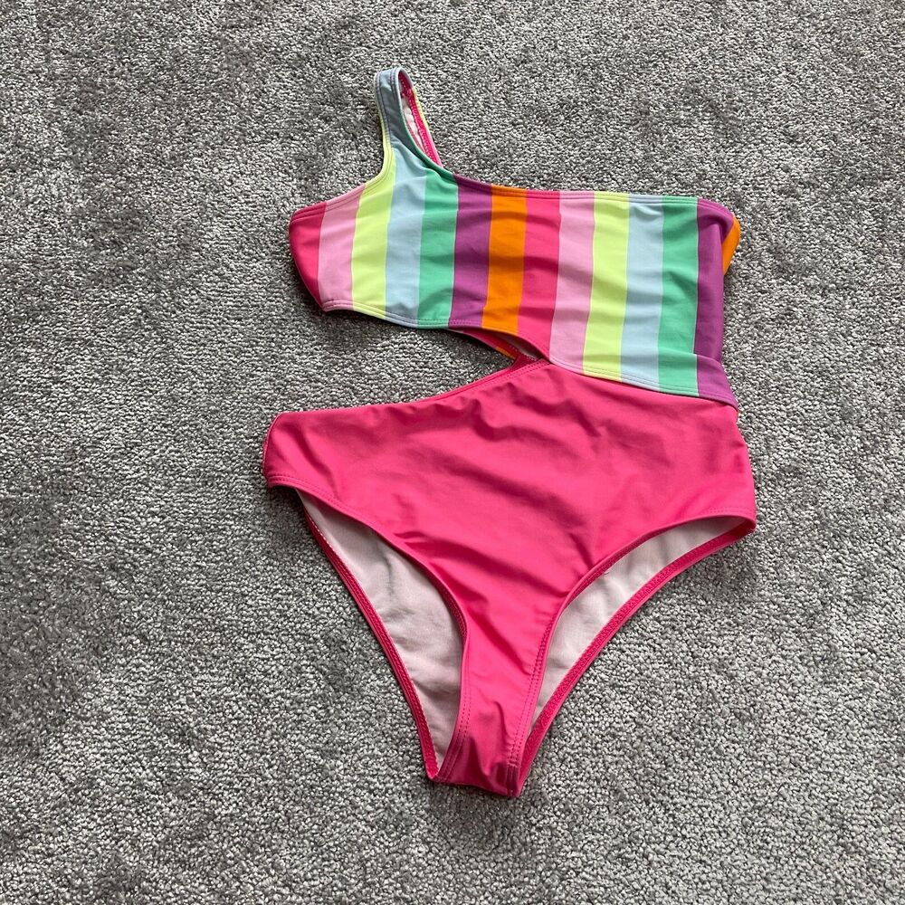 Unbranded Swimsuit Womens Small Multicolor Rainbow One Piece Venus Body Suit